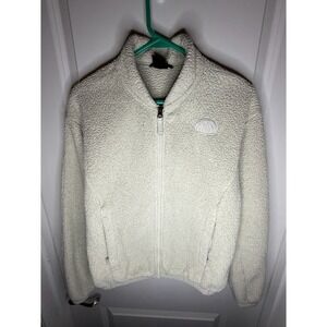 The North Face Sherpa Fleece Cream Ivory Color Full Zip Jacket Women's Medium